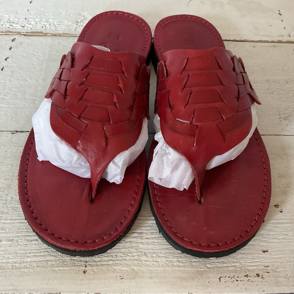 VINTAGE BRANDX Red Leather Huaraches EUC Authentic